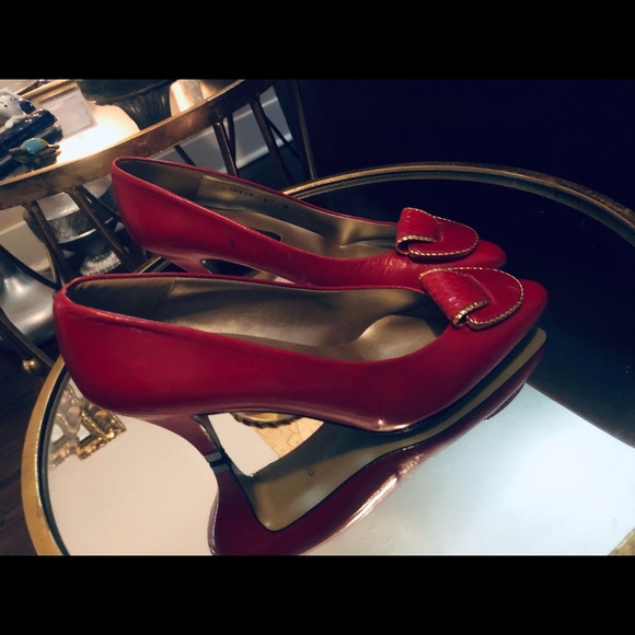 Vintage proxy all Leather red pump - Picture 2 of 3